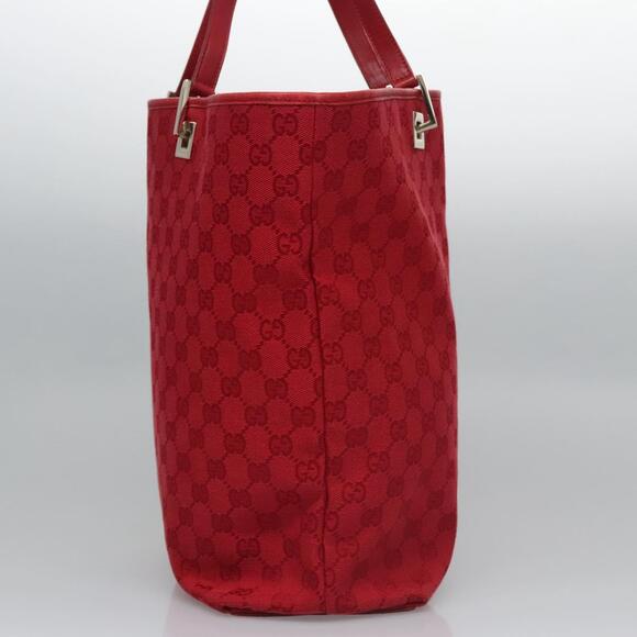 GUCCI GG Canvas Tote Bag Red Gold 002 002 - Picture 5 of 16